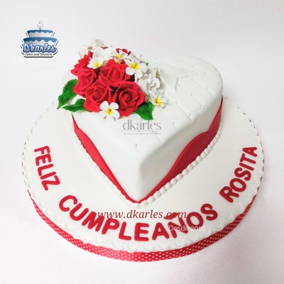 DKarles - Torta Corazn y Rosas rojas