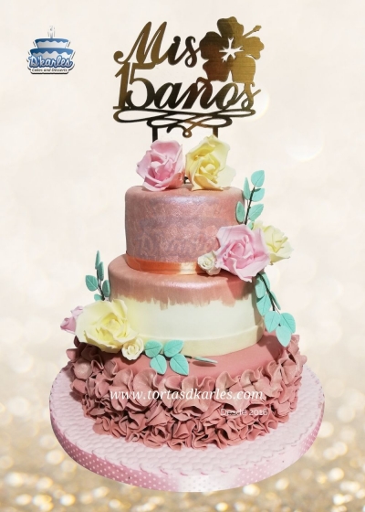 DKarles - Torta Quince aos Rosas y Tope 02