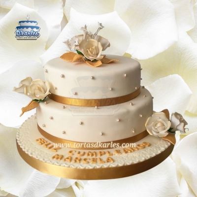 DKarles - Torta 50 aos, Aniversario, Rosas